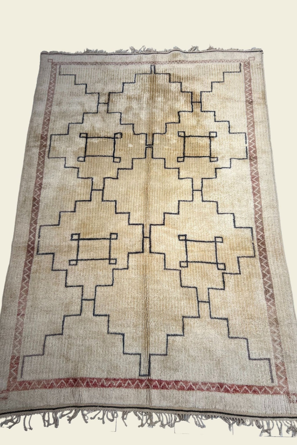 Contemporary Beni Mrirt Berber Rug 6'16" x 8'98" -  188 cm x 274 cm (Wool)