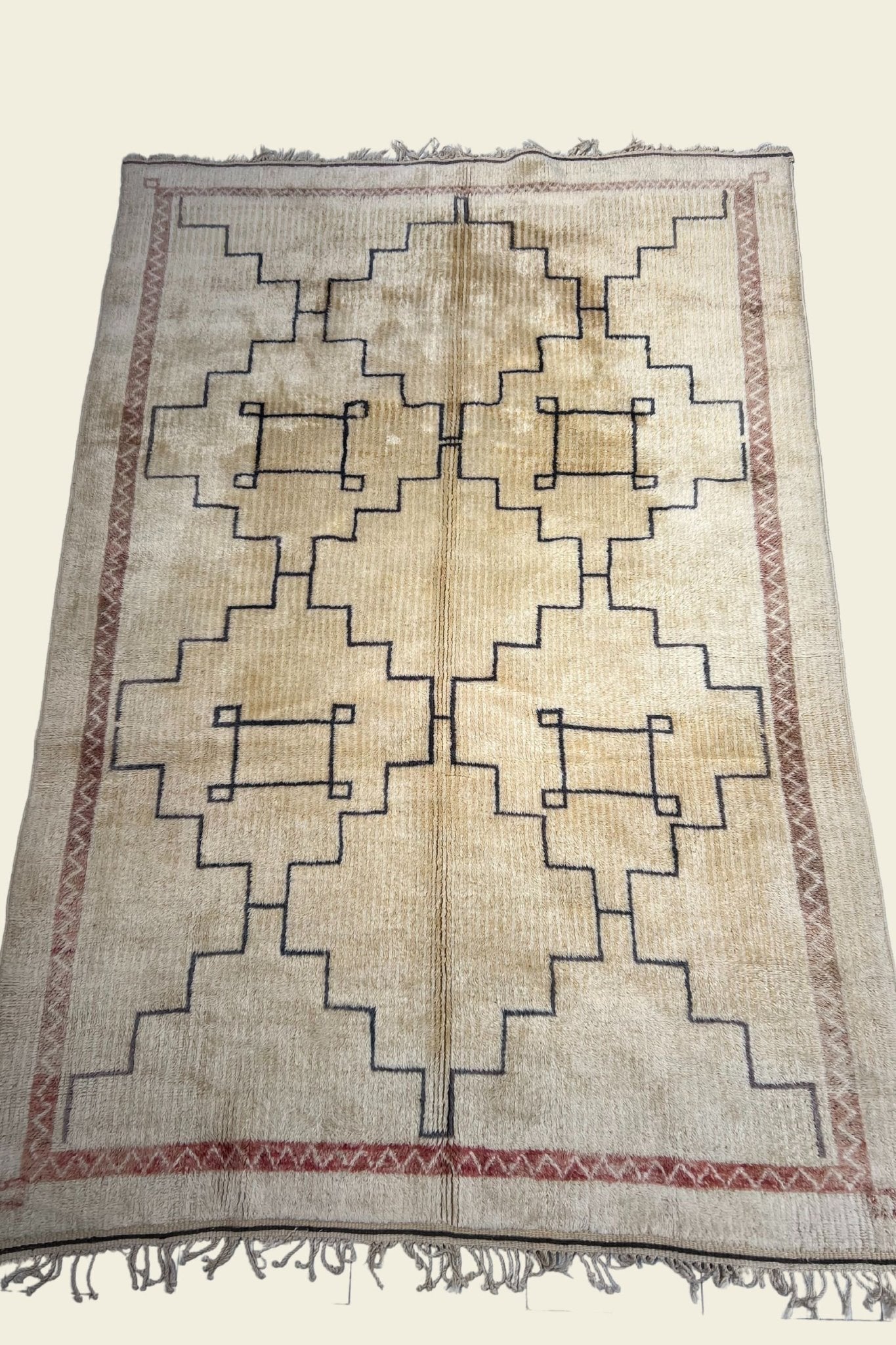Contemporary Beni Mrirt Berber Rug 6'16" x 8'98" -  188 cm x 274 cm (Wool)