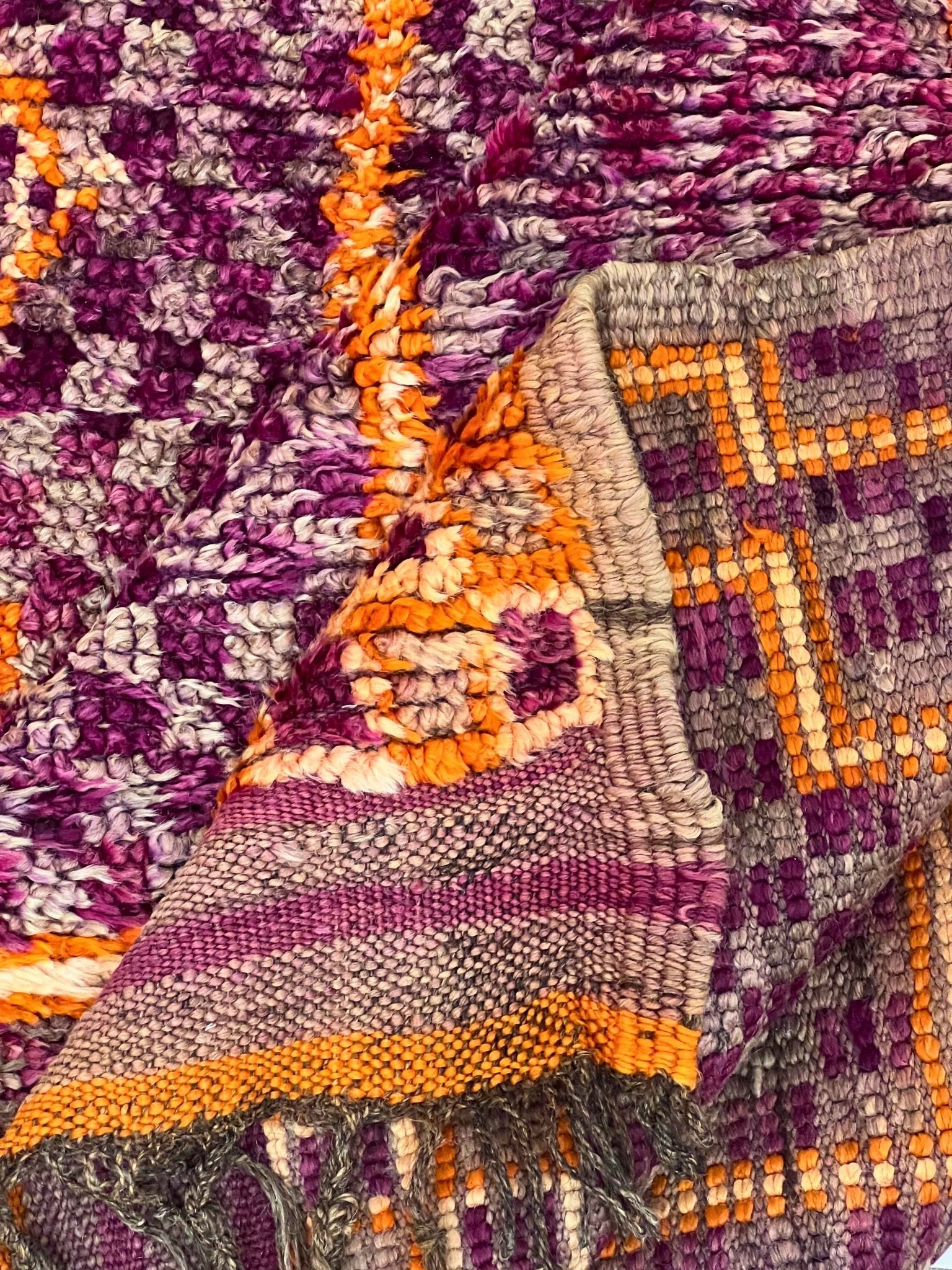 Vintage Beni Mguild Berber Rug 6'8" x 13'9" - 203 cm x 420 cm -  (Wool)