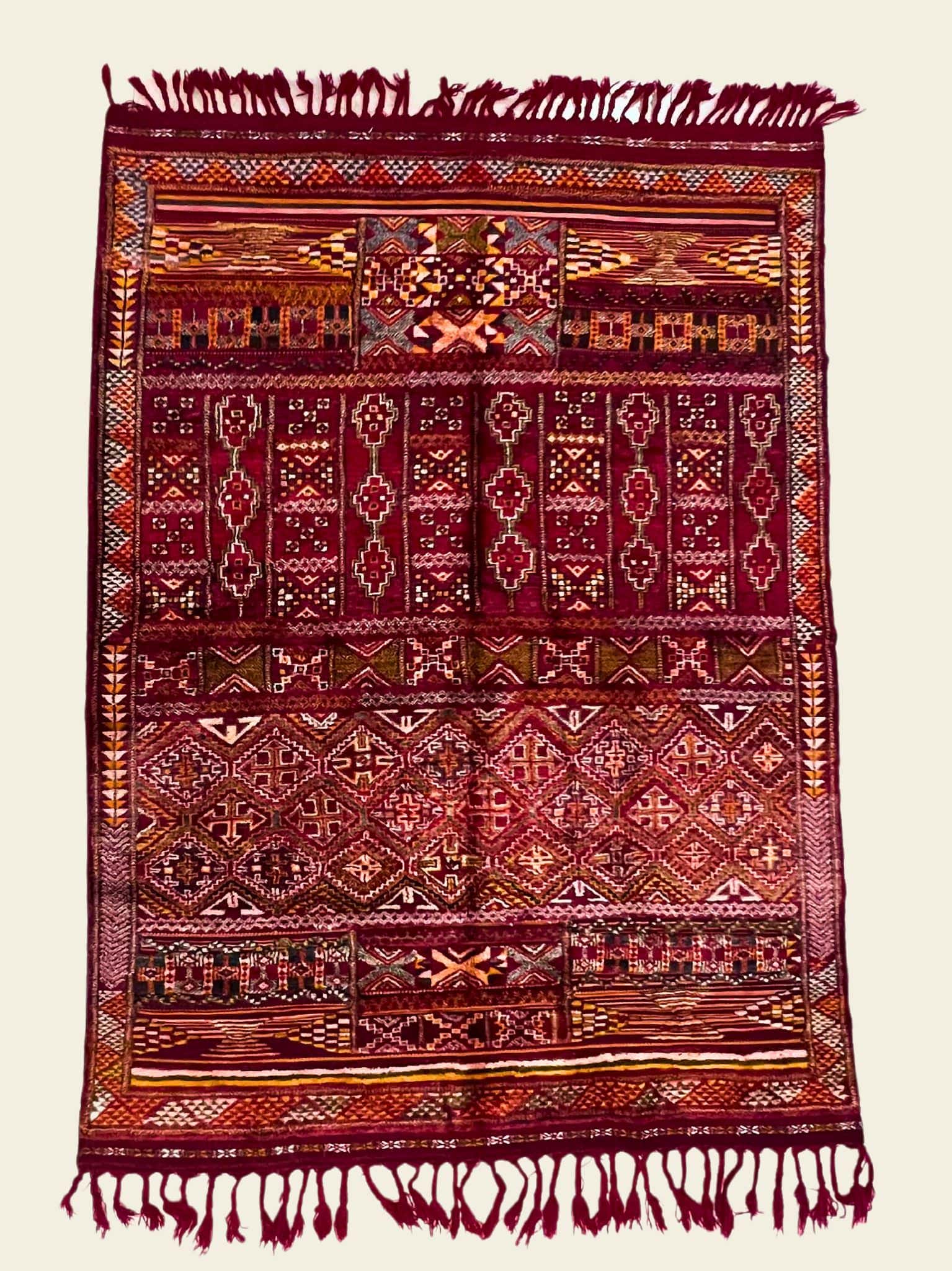 Vintage Beni Mguild Berber Rug 7'3" x 9'11" - 220 cm x 303 cm (Wool)