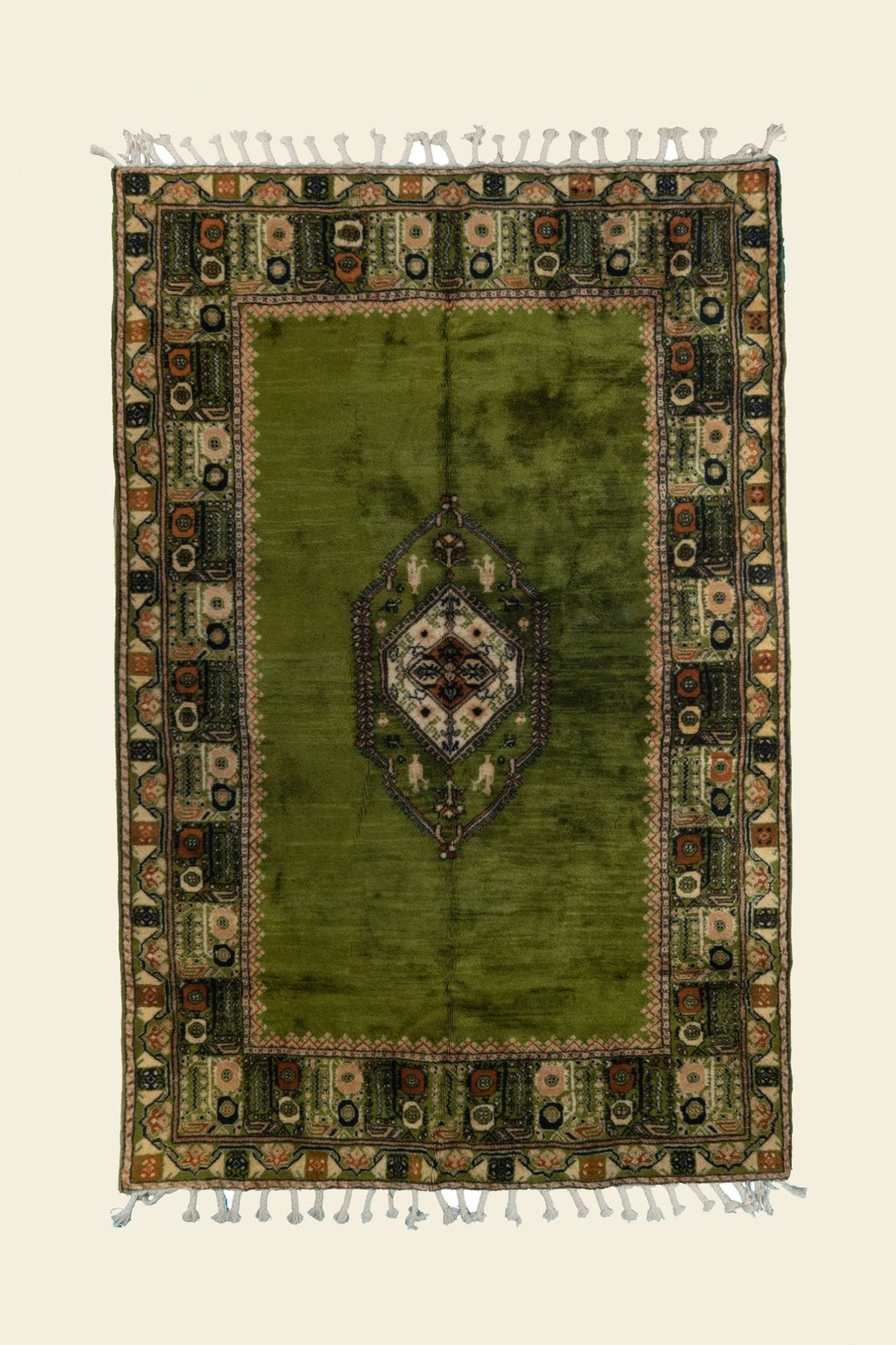 Vintage Rabat Moroccan Rug 6'26" x 9'61" - 191 cm x 293 cm (Wool)